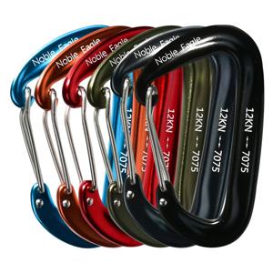 6PCS 12kN 알루미늄 D 링 Carabiners 헤비 듀티 후크 경량 야외 캠핑 하이킹 클립 배낭 기어 용 버클 세트