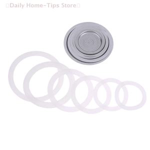 2025년 신제품 1세트 (실리콘 가스켓 3개 & 알루미늄 필터 1개) 커피 머신 포트 병 교체용 3/6/9/12컵 호환
