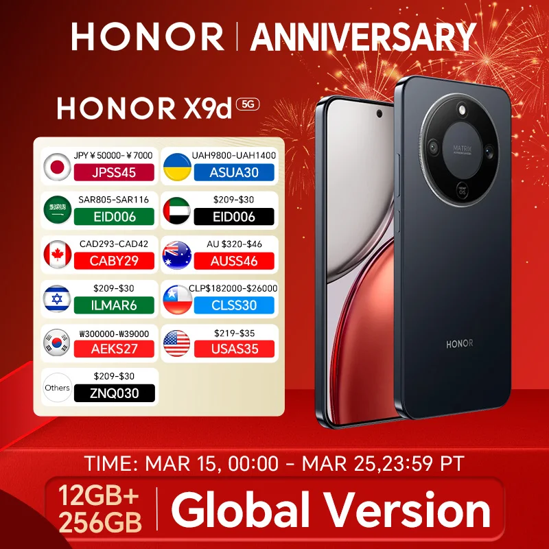 새로운 글로벌 버전 HONOR X9d 12GB+256GB 5G 스마트폰 6.79인치 120Hz AMOLED 스크린 108MP AI 메인 카메라 8300mAh 66W 슈퍼차징