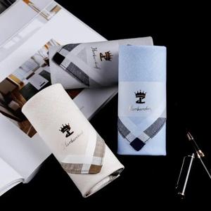 부티크 선물 상자 포장 레트로 손수건 남성용 면 땀 흡수 남성용 사각 타월 땀 닦기 심플 패션