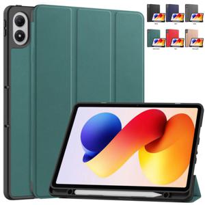 샤오미 레드미 패드 2 프로 12.1인치 2025 TPU 가죽 트리플 폴드 마그네틱 커버 (펜 슬롯 포함)