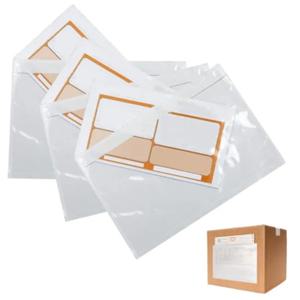 50개 무지 접착식 서류 봉투 플라스틱 배송 파우치, 떼어 붙이는 방식, 내구성 방수, 송장 포장용