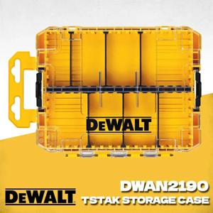 DEWALT DWAN2190 터프 케이스 중형 도구 상자 8개 구획 투명 뚜껑 휴대용 도구 정리 액세서리 보관함