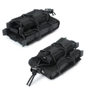 5.56 9mm 몰리 탄창 파우치 AK AR M4 AR15 더블 데커 탄창 홀더 가방 라이플 권총 탄창 홀스터 사냥 조끼 파우치