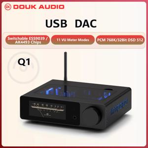 Ampapa Q1 HIFI ESS9039+AK4493 USB DAC 블루투스 5.2 수신기 디지털-아날로그 변환기 디지털 VU 미터 DSD512 포함