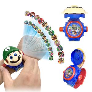 마리오 테마 프로젝터 시계 전자 시계 24 프로젝션 패턴 어린이 장난감 선물 어린이 시계 소년 소녀를위한 완벽한 선물