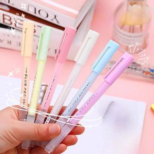 어린이를위한 5 가지 색상 펜 모양의 고체 접착제 스틱 학교를위한 빠른 건조 공예 접착제 펜 DIY Scrapbooking 크리 에이 티브 아트 도구