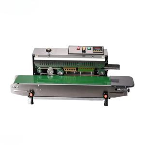FR-900(BZ-SS) 연속 밴드 실러 플라스틱 소형 파우치 알루미늄 호일 백 스테인리스 스틸 열 밀봉기 날짜 표시 휠 포함