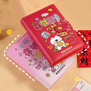 사용하기 쉬운 지갑형 저금통 수첩 현금 봉투 플래너 오거나이저 50매 PU 가죽 계좌장 남녀공용