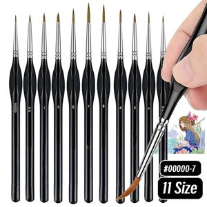 정밀 페인트 브러쉬 세트 11개 - 워해머 40K, 모델 및 아트 페인팅용 미세한 디테일을 위한 내구성 있는 미니어처 브러쉬