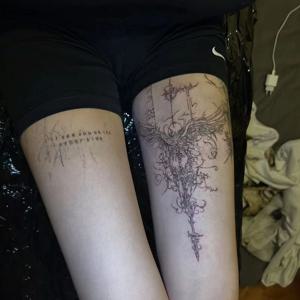 여성 남성 팔용 허벌 윙 임시 타투, 고딕 방수 가짜 타투, 소녀들을 위한 다크 섹시 아트, 지속력 있는 세미 퍼머넌트 타투