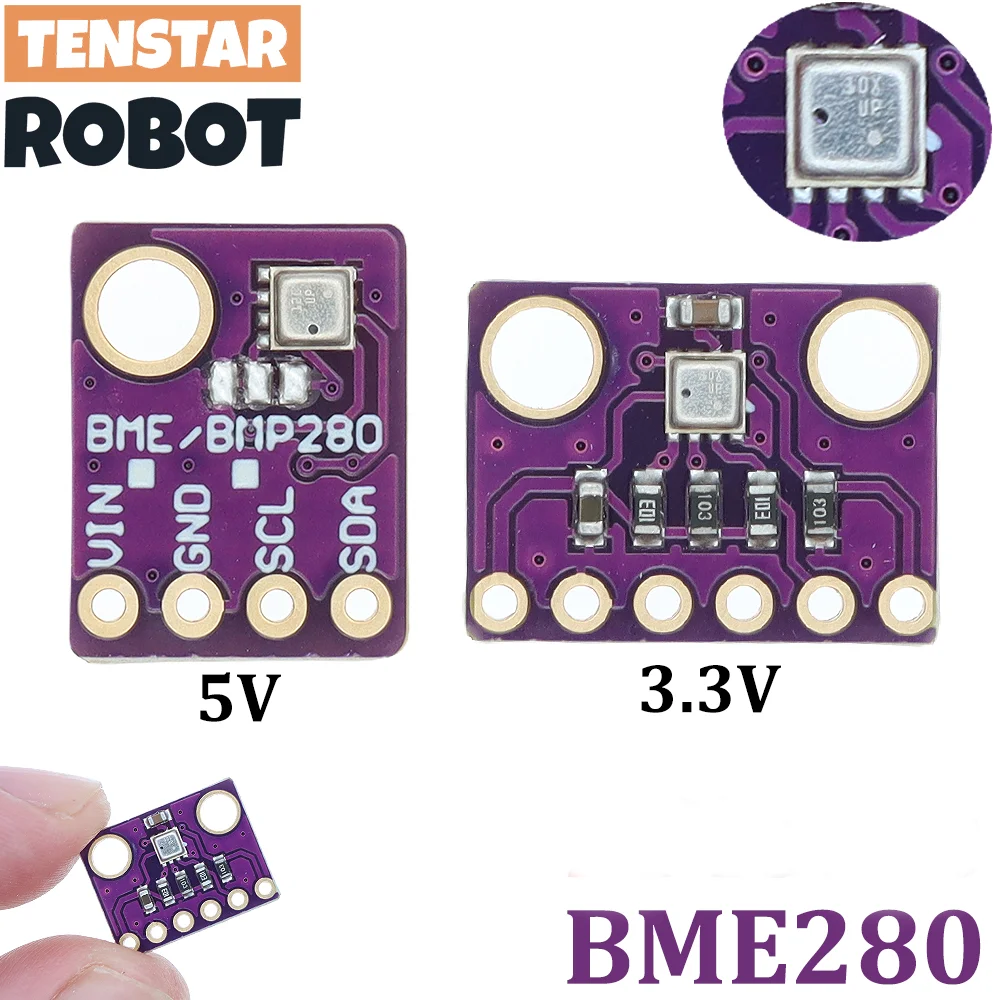 TENSTAR 3in1 BME280 3.3V 5V 디지털 기압 고도 센서 I2C/SPI 고정밀 습도 온도 모듈