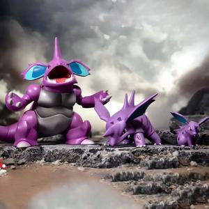 Bkm 포켓몬 니도킹 니도리노 니도란 1/20 스케일 애니메이션 피규어 PVC 스태츄 모델 룸 장식 컬렉션 장난감 선물