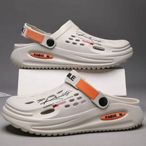 남성 슬리퍼 EVA 홀 슬리퍼 미끄럼 방지 슬리퍼 두꺼운 소프트 플랫폼 슬라이드 패션 편안한 남성 샌들 여름 신발