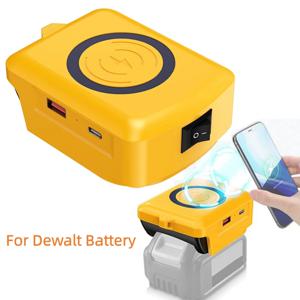 유니버설 18V 20V 리튬이온 배터리 무선 충전기 USB 타입-C 폰 어댑터 파워뱅크 마키타 디월트 밀워키 공구용