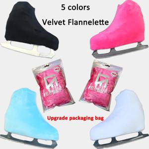 블루 핑크 화이트 블랙 아이스 스케이트 블레이드 커버 초극세사 업그레이드 벨벳 피겨 스케이팅 부츠 커버 보호대 스크래치 방지 가드