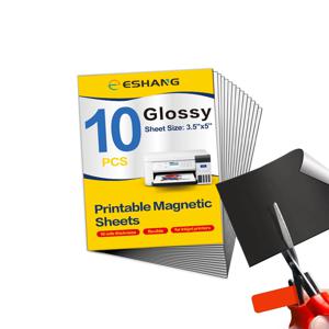 10Pcs 3R 인쇄 가능한 자기 시트, 3.5x5 인치 유연한 자기 시트 잉크젯 프린터 사진용 광택 비접착성 자기 용지