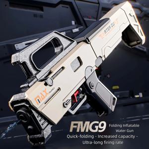 수동식 기관단총, 여름 해변, 수영장 또는 야외 놀이용 휴대용 연속 발사 물총 장난감 – 어린이와 성인에게 적합