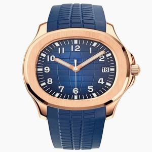 럭셔리 브랜드 새 제품 자동 기계식 남성용 시계 사파이어 스테인레스 스틸 스포츠 손목시계 야광 고무