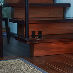 2Pcs 계단 난간 브래킷 스테인레스 스틸 직선 지지대 브래킷 나무 계단용 신뢰할 수 있는 난간 홀더