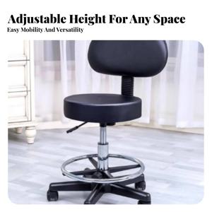 서포트레스트가 있는 회전식 스툴, 높이 조절 가능, 커버 처리된 회전식 하이체어, 미니멀리스트 디자인, 바 주인을 위한 패딩 처리된 쿠션