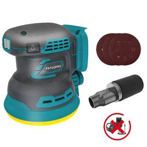 PATUOPRO 125mm 브러시리스 랜덤 오비탈 전기 샌더 목재 연마기 폴리싱 전동 공구 마키타 18V 배터리용(배터리 미포함)