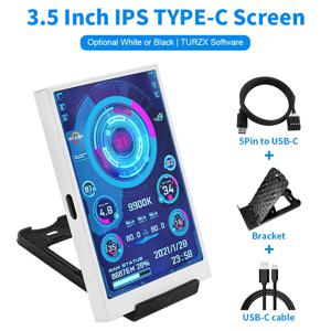 3.5 인치 IPS TYPE-C 보조 화면 DIY 컴퓨터 모니터 Windows 내장 소프트웨어 용 USB-TYPEC 보조 화면