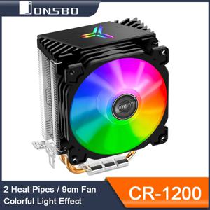 Jonsbo CR1200 CPU 쿨러 2 히트 파이프 타워 RGB 다채로운 조명 효과 Intel 1151 1700 AMD AM4 옵션 LGA2011 버클 용 9cm 팬