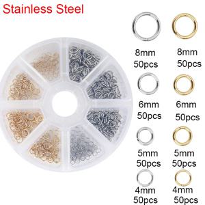 스테인레스 스틸 랍스터 걸쇠 오픈 점프 링 Diy 팔찌 목걸이 용품에 대한 압착 비즈 모자 보석 만들기 키트 세트 상자