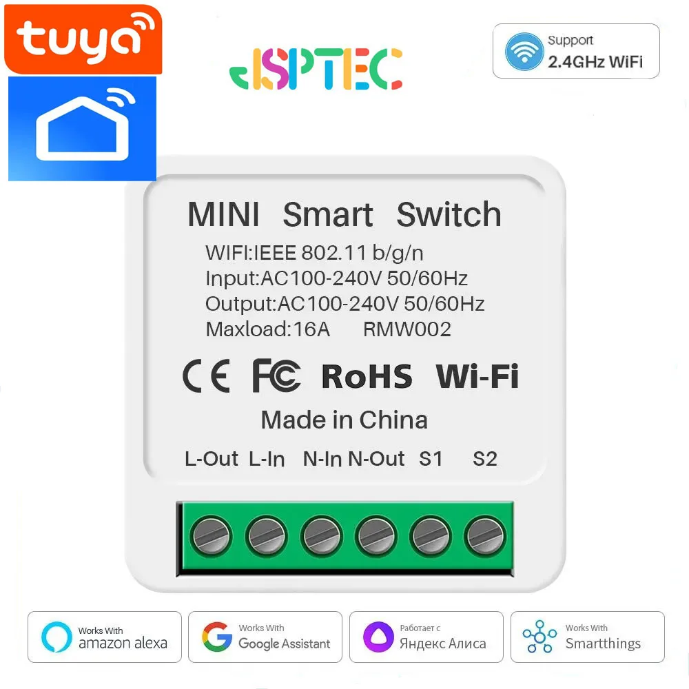 16A Wifi 스마트 스위치 스마트 홈 조명 스위치 모듈 Tuya Smart Life Alexa Google 홈 스위치와 2 웨이 제어 작업