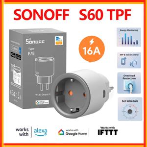 SONOFF S60 TPF EU 와이파이 스마트 플러그, 16A 전류 스마트 소켓, 에너지 모니터링 리모컨 타이머, 음성 제어, 스마트 장면