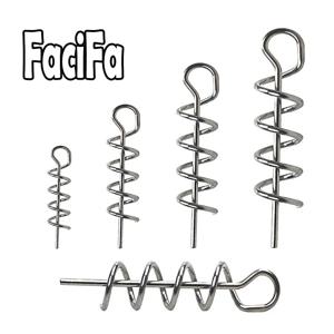 50 또는 100 개 낚시 핀 스프링 트위스트 잠금 낚시 나사 센터링 핀 소프트 루어 미끼 웜 용 고정 래치 바늘