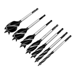 블랙 4 블레이드 지원 드릴 6.35mm 육각 핸들 8-35mm 4 슬롯 전기 렌치 서랍 도어 잠금 목공 구멍 오프너