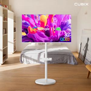 무빙큐빅스 화이트에디션 32인치 FHD QLED 삼탠바이미 퍼스트 이동식 스마트TV 삼텐바이미 중소바이미 스탠바이미
