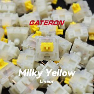 Gateron Milky Pro 스위치 Milky Yellow Pro 빨간색 선형 사전 윤활 스위치 기계식 키보드 5핀 POM용 SMD RGB Mx 스템 스위치
