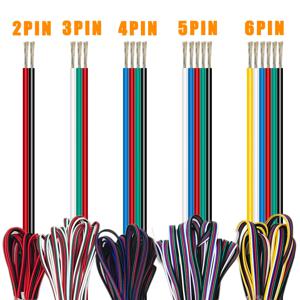 1m/5m/10m 2PIN 3PIN 5PIN 6PIN LED 와이어 케이블 WS2812B WS2811 5050 RGB RGBW LED 스트립 빛에 대 한 22AWG 전선 확장