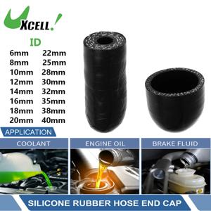 UXCELL 6/8/10/12/14/16/18/20/22/25/28/30/32/35/38/40mm ID 자동차 실리콘 호스 엔드 캡 실리콘 강화 블랭킹 캡 검정색
