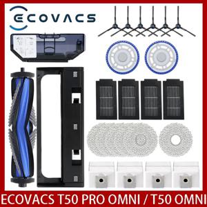 에코백스 T50 프로 옴니 / T50 프로 / T50 옴니 로봇 청소기 예비 부품 메인 사이드 브러쉬 물걸레 천 HEPA 필터 먼지 봉투 액세서리