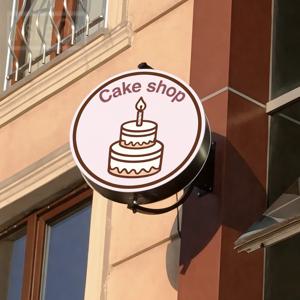 맞춤형 360도 회전 라이트 박스 아크릴 LED 매장 전면용 양면 원형 박스 야외 방수 걸이 간판