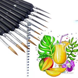 4/11Pcs 소형 페인트 브러시 세트 전문 나일론 번호 페인팅 브러시 후크 라인 펜 손으로 그린 ​​엑스트라 파인 페인트 브러쉬