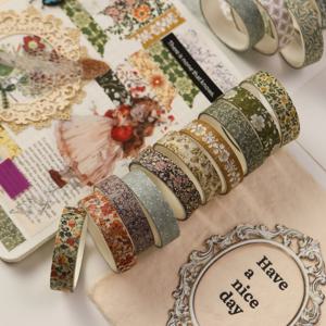 5 개/상자 빈티지 꽃 식물 Washi 테이프 꽃 마스킹 테이프 DIY Scrapbooking 저널링 플래너 장식 테이프 스티커
