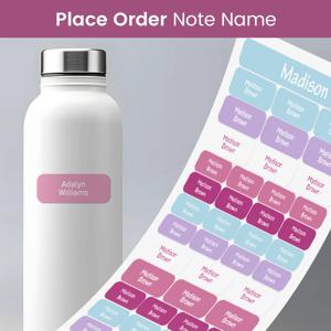 120개 맞춤형 이름 스티커 2장 방수 라벨 학교 용품, 의류, 도시락, 물병, 어린이집용