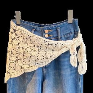 트렌디 레이스 트림 페어트 커튼 홀로우드 슬림 핏 힙 커튼 Y2K 예쁜 앞치마 랩 스커트 여름용