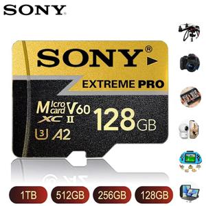 SONY U3 A2 마이크로 SD 카드 메모리 카드 고속 클래스10 TF 플래시 카드 1024GB 128GB 64GB 휴대폰 카메라용 100% 정품 SD 카드