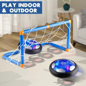 LED 조명과 폼 범퍼가 있는 에어 파워 호버 볼 실내외 장난감 에어 플로팅 축구공 어린이용 공중 부양 축구 장난감