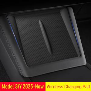 테슬라 모델 3 Y 주니퍼 2025 2026 센터 콘솔용 무선 충전 패드, 미끄럼 방지 내부 액세서리