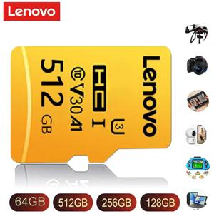 레노버 고속 마이크로 SD 카드 드론 폰 카메라 대시캠용 클래스 10 U3 V30 메모리 카드 512GB 256GB 128GB 64GB TF 카드