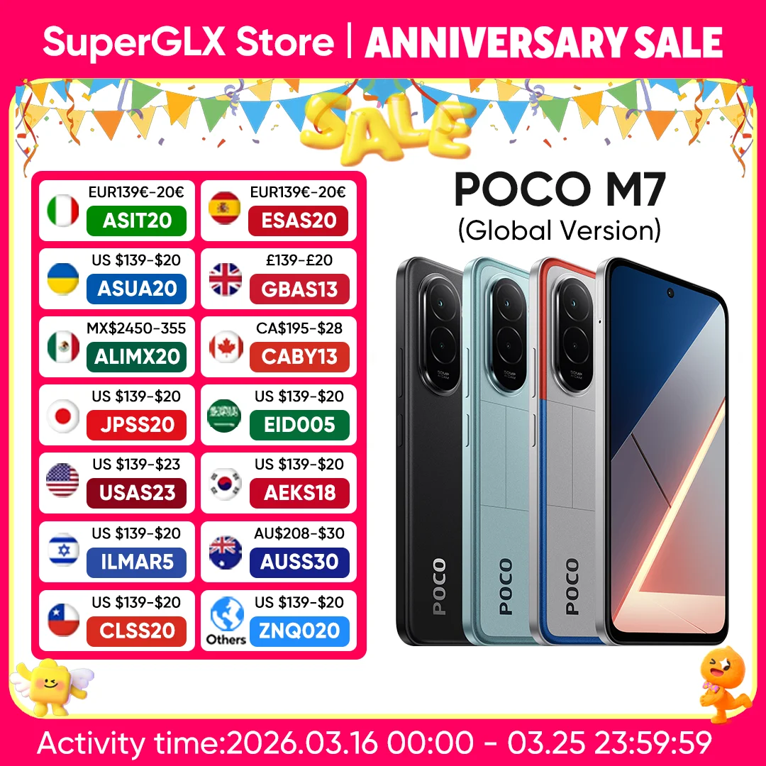 오리지널 포코 M7 글로벌 버전 스마트폰 스냅드래곤 685 6.9인치 144Hz FHD+ 도트디스플레이 50MP 7000mAh 33W 고속 충전 NFC