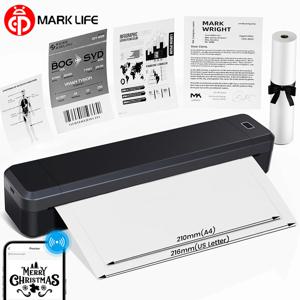 Marklife X8 휴대용 A4 열전사 프린터 블루투스 PDF 사진 문서 인쇄기 모바일 미니 여행용 프린터 안드로이드 iOS