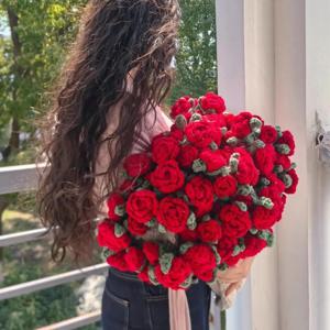 1개 장미 담요 꽃다발 선물 가방 포함 크로셰 수제 장미 담요 생일 발렌타인데이 여자친구 선물